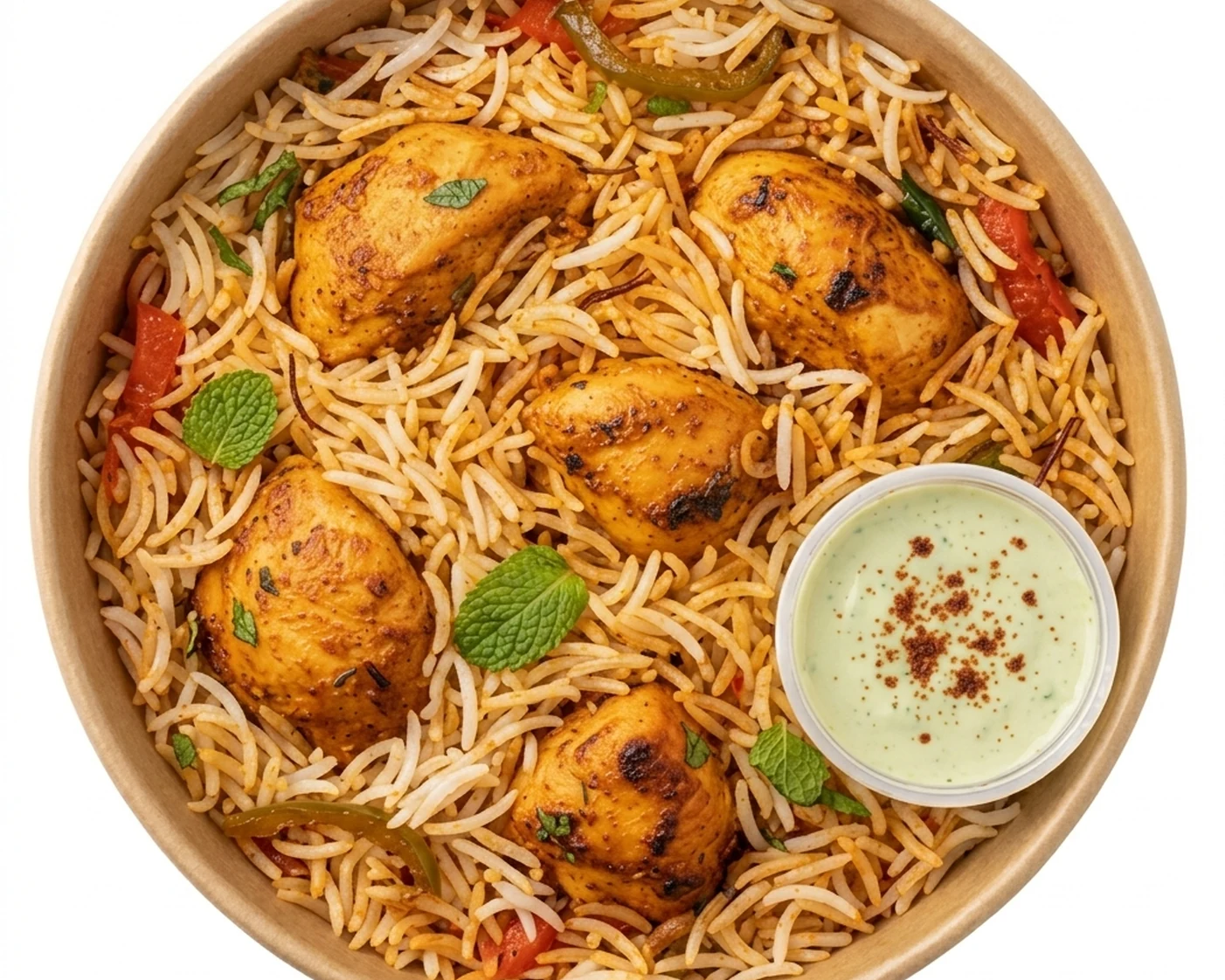 Fragrant basmati rice layered with aromatic spices from Muscle Tribe Winnipeg